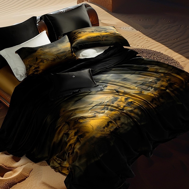 High End Quality Sprei & Bedcover Sutra Satin Silk, Heavyweight Silk Four-Piece Set, 100% Mulberry Silk Bed Sheets and Duvet Covers, High-End Silk Bedding Grade 6A 38 Momme By Xin lian