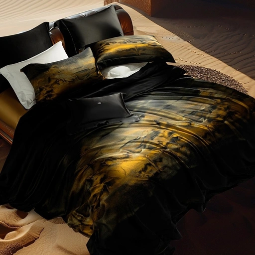 Image of High End Quality Sprei & Bedcover Sutra Satin Silk, Heavyweight Silk Four-Piece Set, 100% Mulberry Silk Bed Sheets and Duvet Covers, High-End Silk Bedding Grade 6A 38 Momme By Xin lian