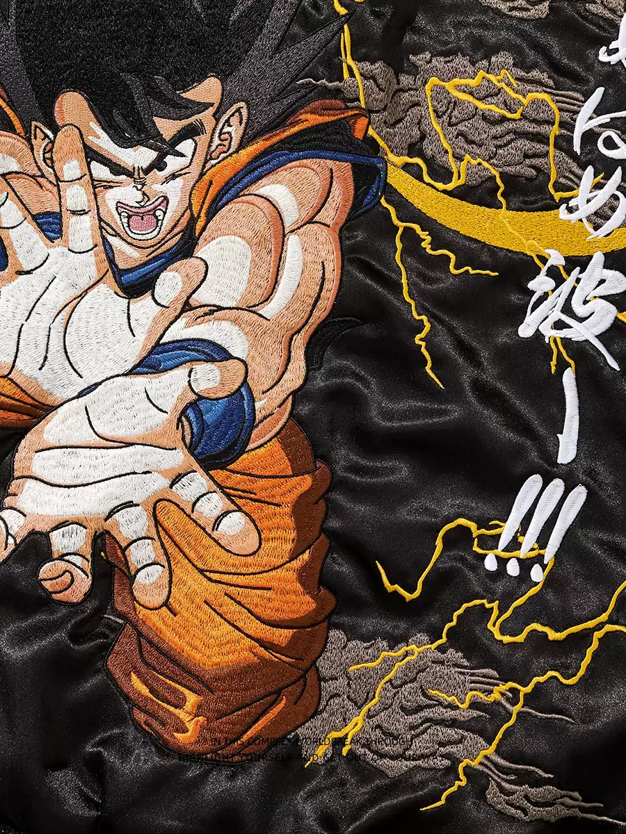 Unisex Jacket Sukajan Songoku Kamehameha Ver. - Dragon Ball Z Bomber Jacket Satin Full Bordir