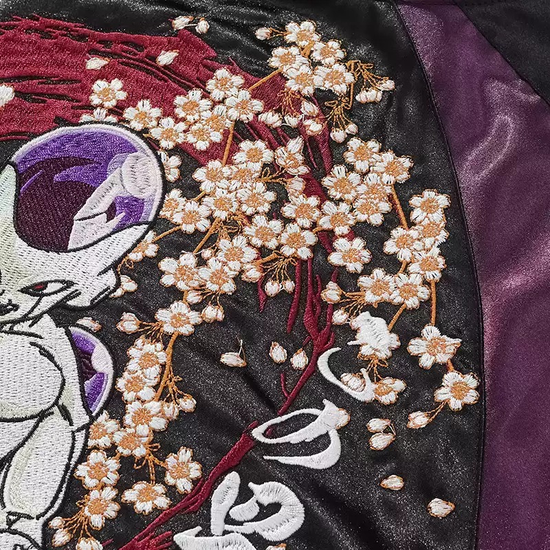 Unisex Jacket Sukajan Frieza - Dragon Ball Z Bomber Jacket Satin Full Bordir Sakura