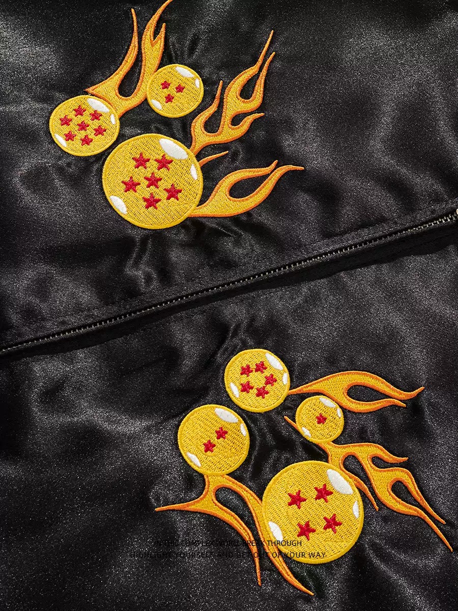 Unisex Jacket Sukajan Songoku Kamehameha Ver. - Dragon Ball Z Bomber Jacket Satin Full Bordir