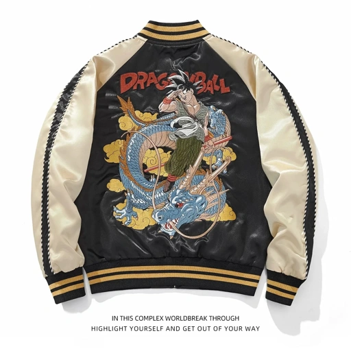 Image of Unisex Jacket Sukajan Songoku Goodbye Ver. - Dragon Ball Z Bomber Jacket Satin Full Bordir