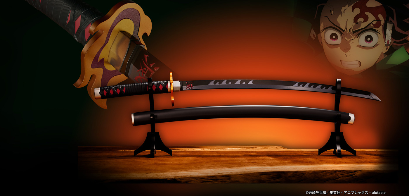 PROPLICA Nichirin Blade (Tanjiro Kamado) - Kyojuro Rengoku Sword Guard Ver. Kimetsu no Yaiba By Bandai Spirits