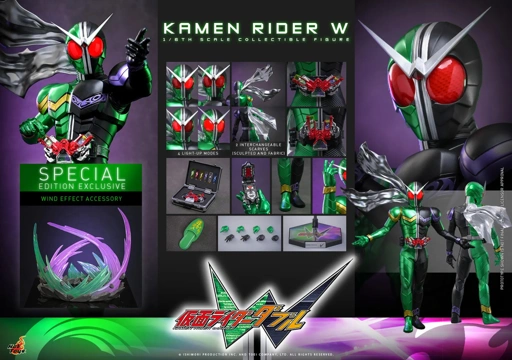 Action Figure 1/6 Kamen Rider W Cyclone Joker By Hot Toys