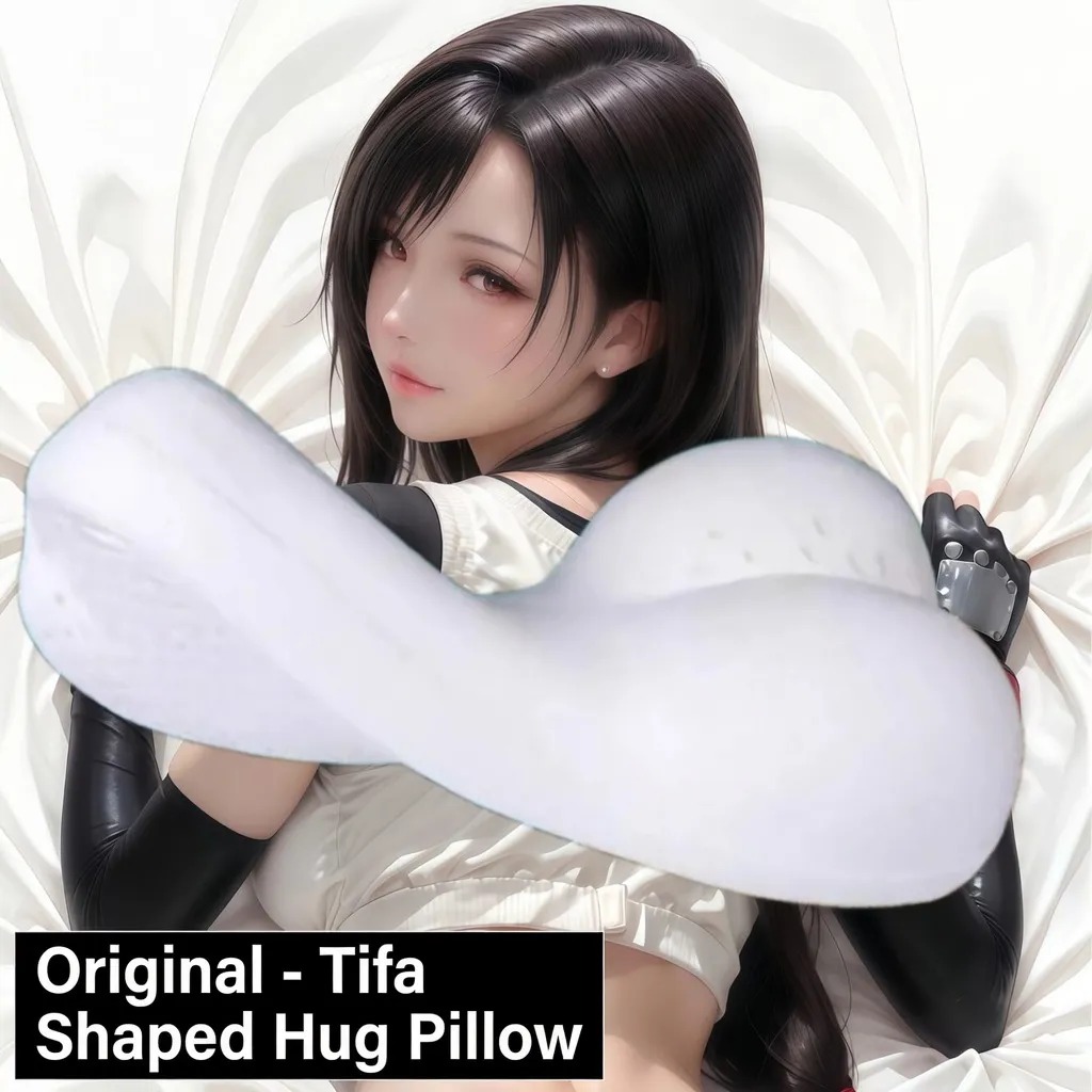 Ergonomic Dakimakura Hug Body Pillow Tifa Lockhart - Final Fantasy 7 Pillow Cover Only Or + Pillow Core By Otaku Kingdom