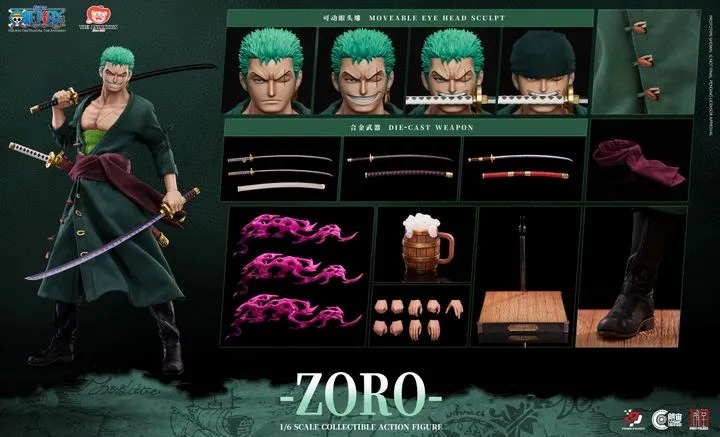 Premium Silicone Action Figure 1/6 Roronoa Zoro - One Piece By Pixel Poses X Cosmic Creations X JIMEI PALACE