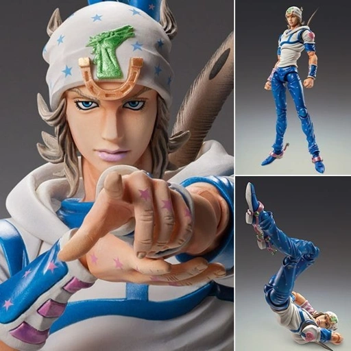 Image of Super Action Statue Figure Johnny Joestar - Jojo's Bizarre Adventure Part 7 Steel Ball Run By Medicos Entertainment