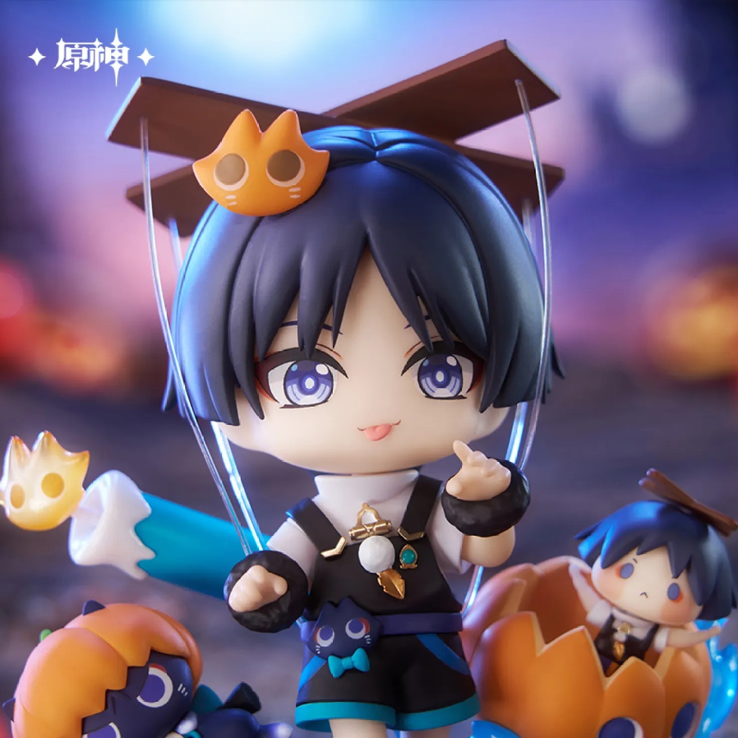 Mini Figure Q Version Wanderer - Gloomy Night Fantasy Series Ver. Genshin Impact (11cm) By Mihoyo