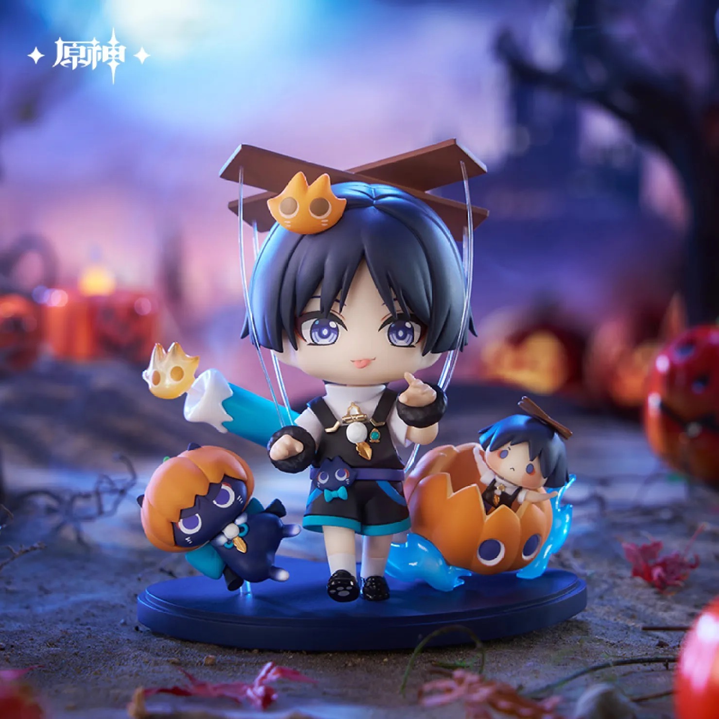 Mini Figure Q Version Wanderer - Gloomy Night Fantasy Series Ver. Genshin Impact (11cm) By Mihoyo