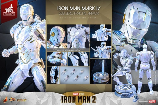 Image of [READY STOCK ITEM] Limited Edition Action Figure 1/6 Iron Man Mark IV Sub-Zero Fractal Armor Exclusive Ver. By Hot Toys