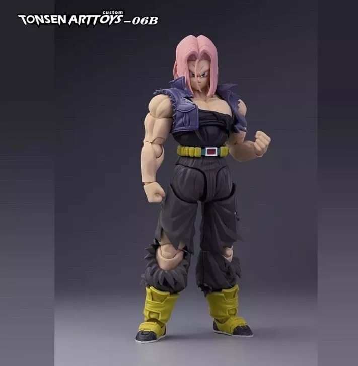 [READY STOCK ULTRA LIMITED ITEM] Action Figure 1/12 (Not SHF S.H.Figuarts) Trunks Unbound Wrath Warped Vengeance Battle Damage B Ver. - Dragonball Z By Tonsen Art Toys