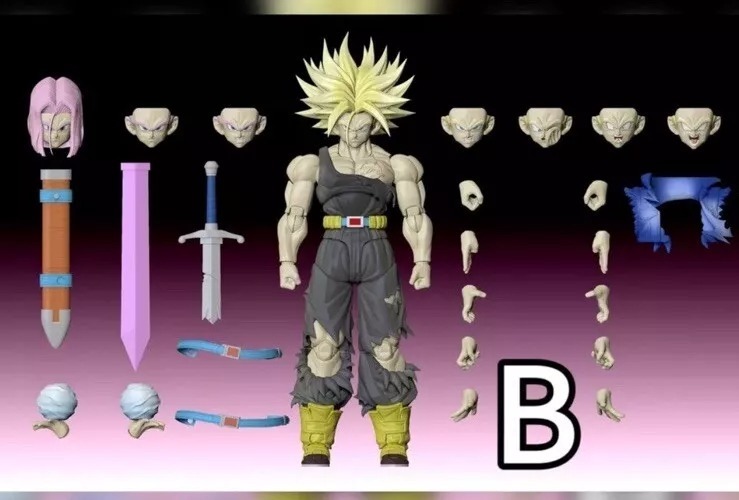 [READY STOCK ULTRA LIMITED ITEM] Action Figure 1/12 (Not SHF S.H.Figuarts) Trunks Unbound Wrath Warped Vengeance Battle Damage B Ver. - Dragonball Z By Tonsen Art Toys