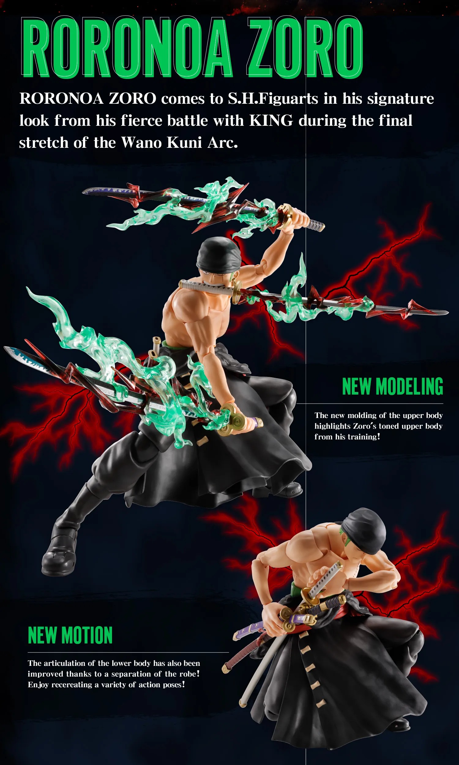 SHF S.H.Figuarts Roronoa Zoro - The King Of Hell By Premium Bandai