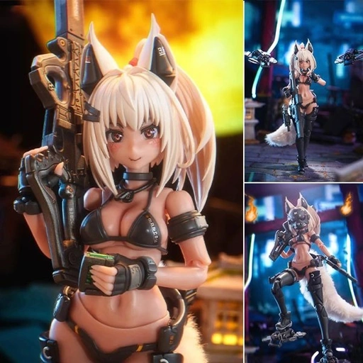 Image of Action Figure 1/12 RA-04 Tactical Fox Mask Fox Girl - Swimsuit Ver. Illustration by Nancou By Snail Shell Studio