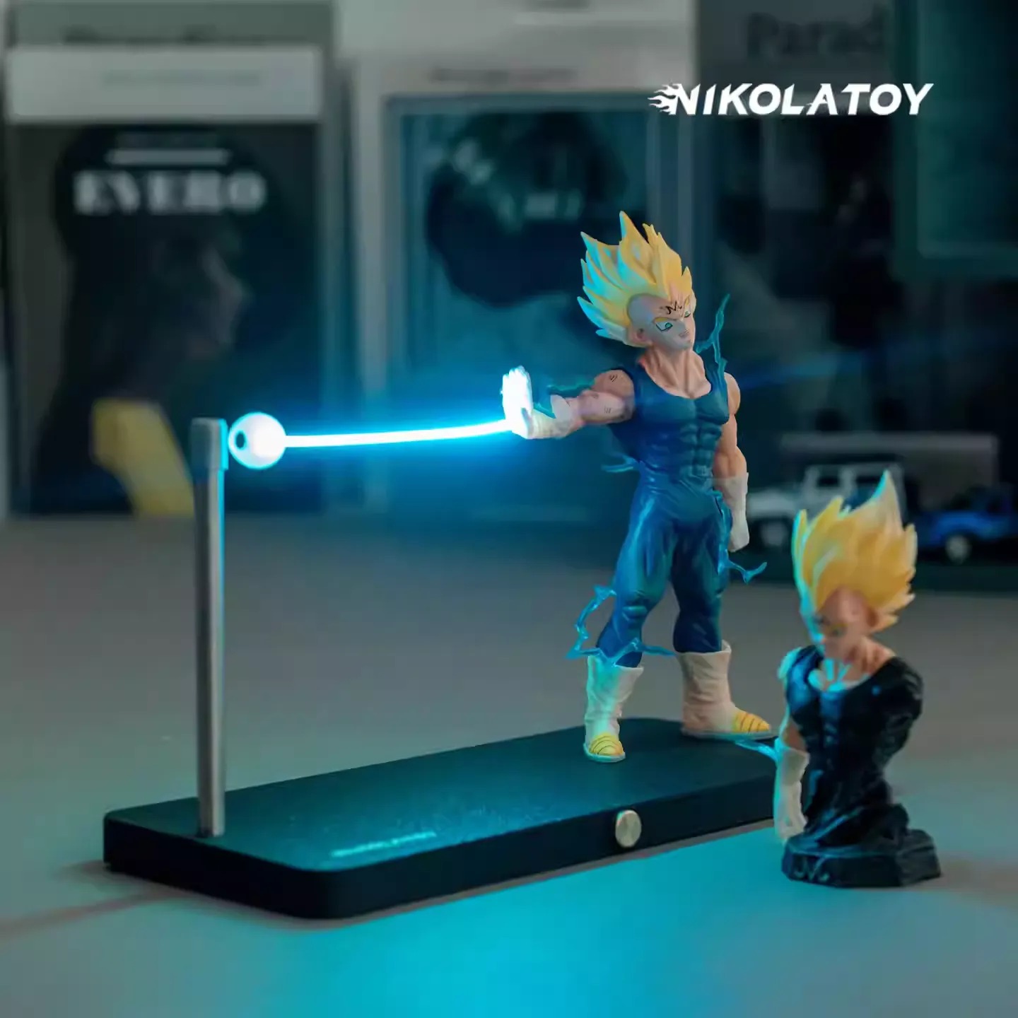 [With Magnetic LED] PVC Desktop Figure Super Saiyan Majin Vegeta Small Big Bang Attack Ver.  - Dragonball Z By Nikolatoy