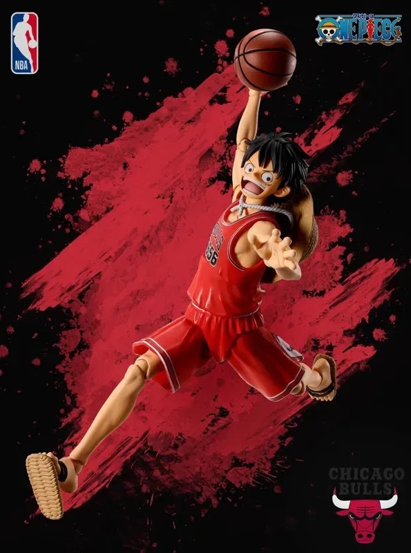 SHF S.H.Figuarts MONKEY.D.LUFFY CHICAGO BULLS ver. - ONE PIECE×NBA By Premium Bandai