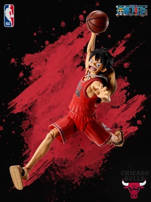 Image of SHF S.H.Figuarts MONKEY.D.LUFFY CHICAGO BULLS ver. - ONE PIECE×NBA By Premium Bandai