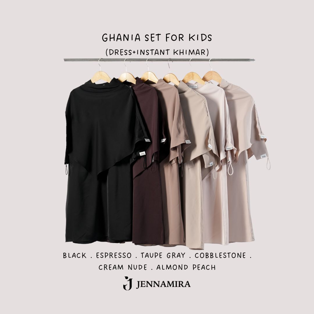Ghania Kids Set Khimar Instant Anak