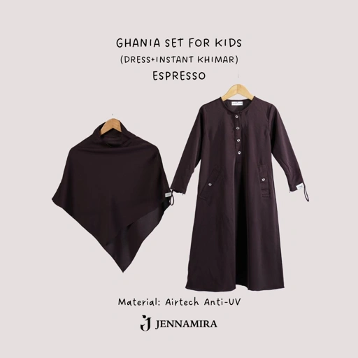 Image of Ghania Kids Set Khimar Instant Anak