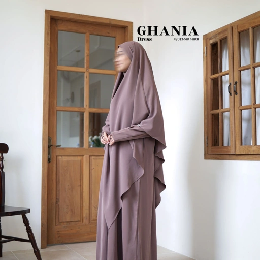 Image of Ghania Dress Gamis Bahan Air Tech Busui Friendly Wudhu Friendly