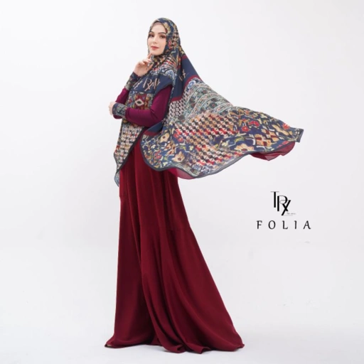 Image of Gamis Syar'i Folia Dress Only Tanpa Khimar TRZ HER/ Gamis Syar'i Pesta/ Fashion Muslim Syar'i/ Gamis Syar'i Branded/ Gamis Muslimah