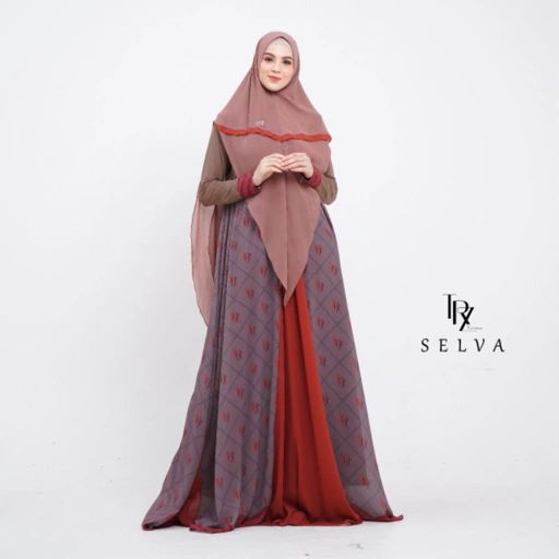 Image of Gamis Syar'i Set Selva TRZ HER/ Gamis Syar'i Pesta/ Fashion Muslim Syar'i/ Gamis Syar'i Branded/ Gamis Muslimah