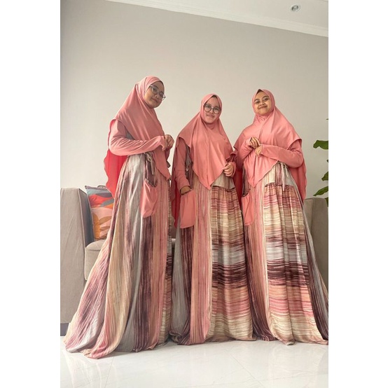 Gamis Set Rayon Viscose Payung Bergo/ Gamis Rayon Set Bergo/ Homey Dress Syar'i/ Homedress Printing TRZ