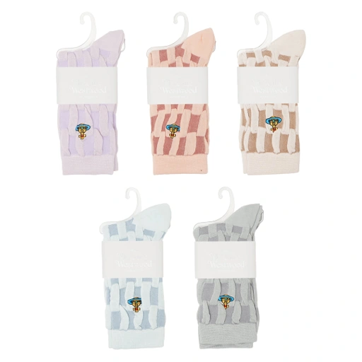 Image of VWW Checkered Pattern Knit Mid Socks