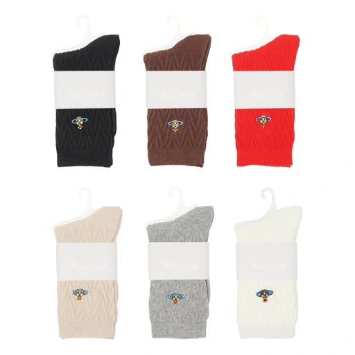 Image of VWW V Pattern Knit Mid Socks