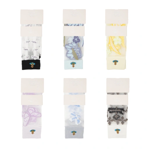 Image of VWW Sheer Pattern Mid Socks