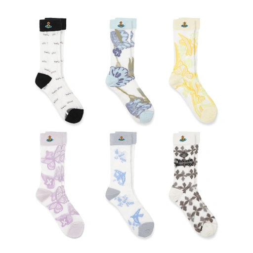 Image of VWW Sheer Pattern Mid Socks