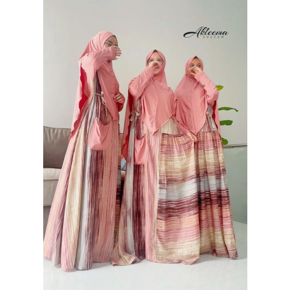 Gamis Set Rayon Viscose Payung Bergo/ Gamis Rayon Set Bergo/ Homey Dress Syar'i/ Homedress Printing TRZ