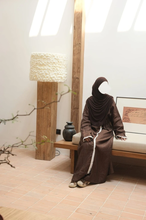 Image of Two Way Linen Abaya  BURGOYNE LINEN