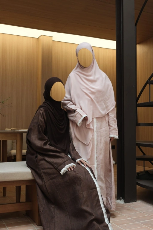 Image of Two Way Linen Abaya  BURGOYNE LINEN