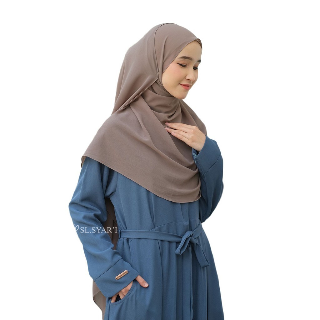 SL.SYAR'I - Belvina Dress | Gamis simple Basic dan Polos Free Outer  (Dress Only)