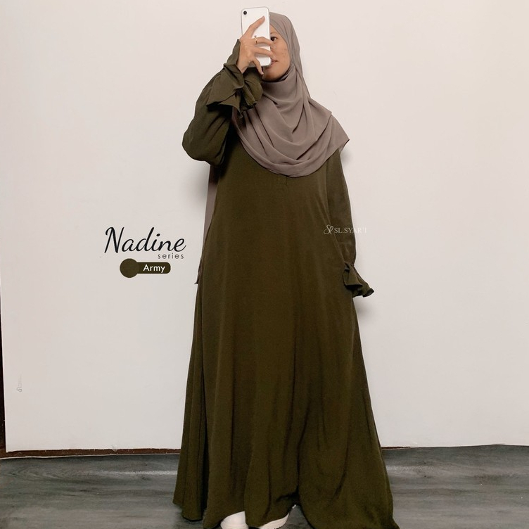 SL SYAR'I - Nadine Series Gamis polos Bertekstur Crinkle