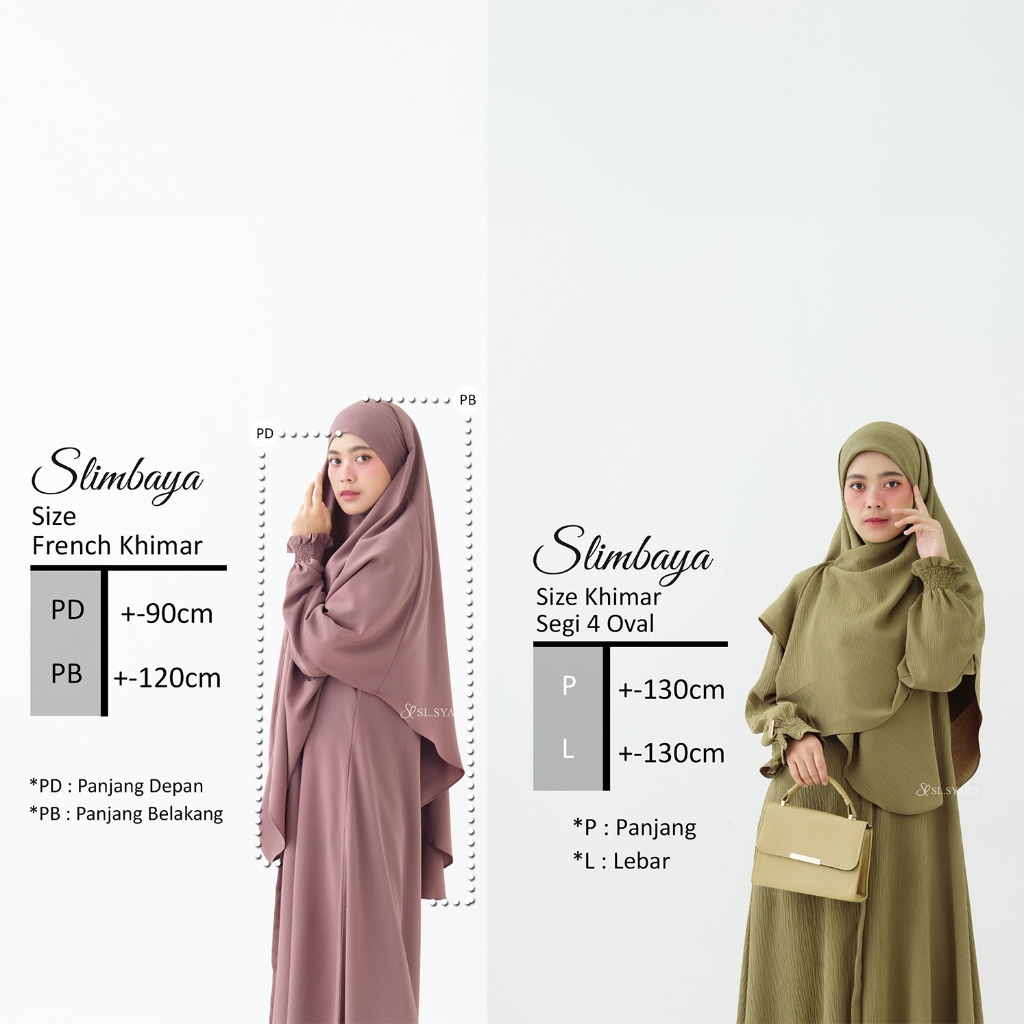 SL SYAR'I - Slimbaya gamis Daily umroh Crincle Cordelia Premium (KHIMAR ONLY)