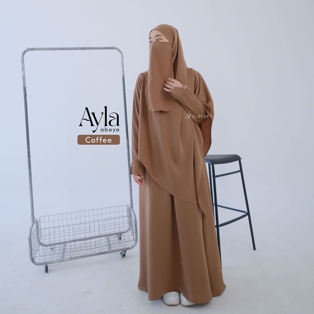 SL SYAR'I - Ayla Abaya Basic Lengan Pita (Abaya Only)