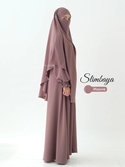 SL SYAR'I - Slimbaya gamis Daily umroh Crincle Cordelia Premium (SET / ABAYA ONLY)
