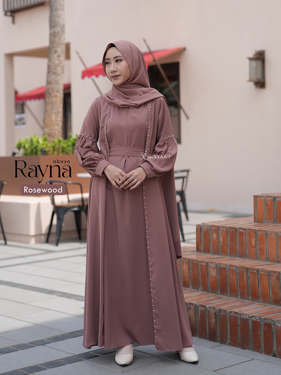 SL SYAR'I - Rayna Abaya Dress Gamis 2 in 1 Outer Payet (SET / Abaya Only)