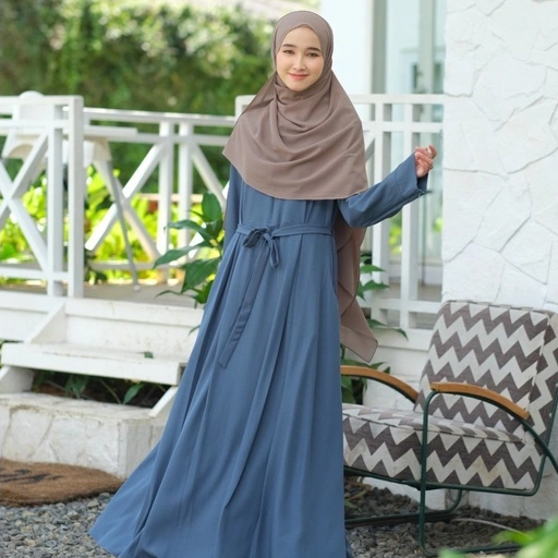 Image of SL.SYAR'I - Belvina Dress | Gamis simple Basic dan Polos Free Outer  (Dress Only)