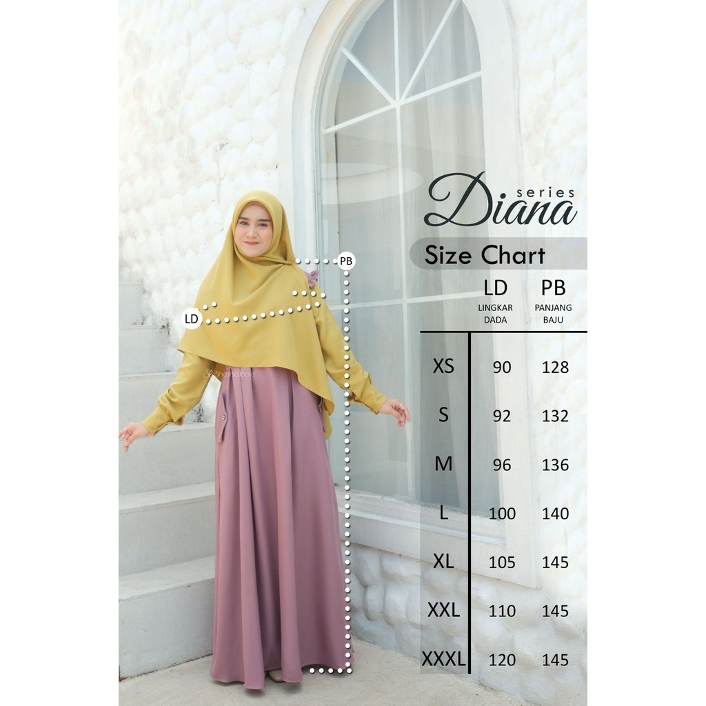 SL SYAR'I - Diana Series gamis Vintage Eropa (SET & Abaya Only)