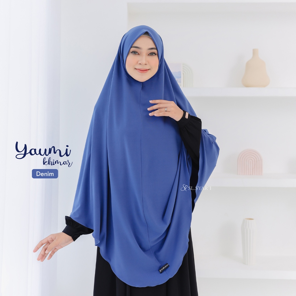 SL SYAR'I - Yaumi Khimar Jilbab Instan Terbaru Kekinian & Syari Non Pet Jersey Premium
