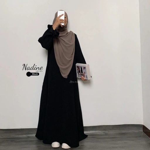 Image of SL SYAR'I - Nadine Series Gamis polos Bertekstur Crinkle