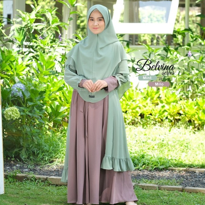 SL.SYAR'I - Belvina Dress | Gamis simple Basic dan Polos Free Outer  (Dress Only)