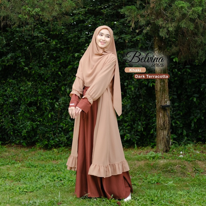 SL.SYAR'I - Belvina Dress | Gamis simple Basic dan Polos Free Outer  (Dress Only)