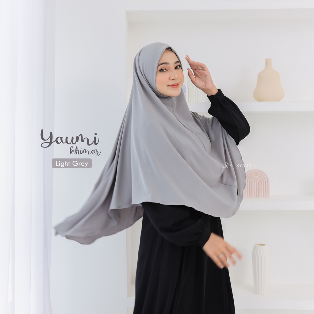 SL SYAR'I - Yaumi Khimar Jilbab Instan Terbaru Kekinian & Syari Non Pet Jersey Premium