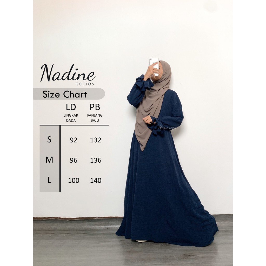 SL SYAR'I - Nadine Series Gamis polos Bertekstur Crinkle