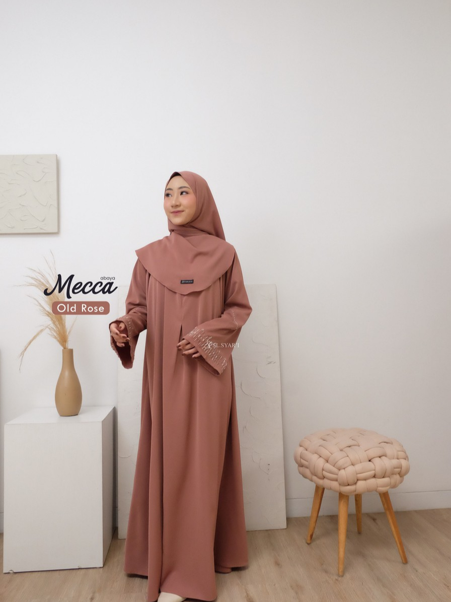 SL SYAR'I - Mecca Abaya Baju Lebaran Dress Gamis Payet Mewah Anti UV (SET / Abaya Only)