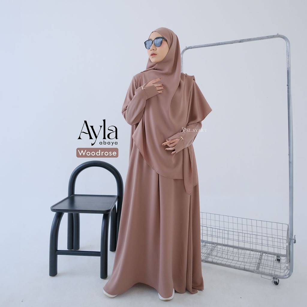 SL SYAR'I - Ayla Abaya Basic Lengan Pita (Abaya Only)